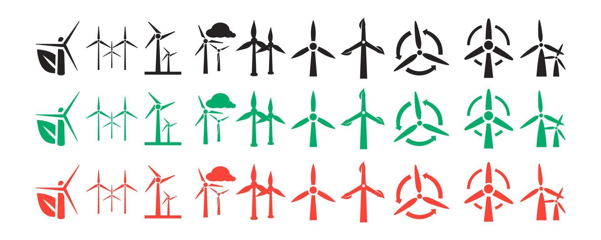 wind power Icon on the white background. vector