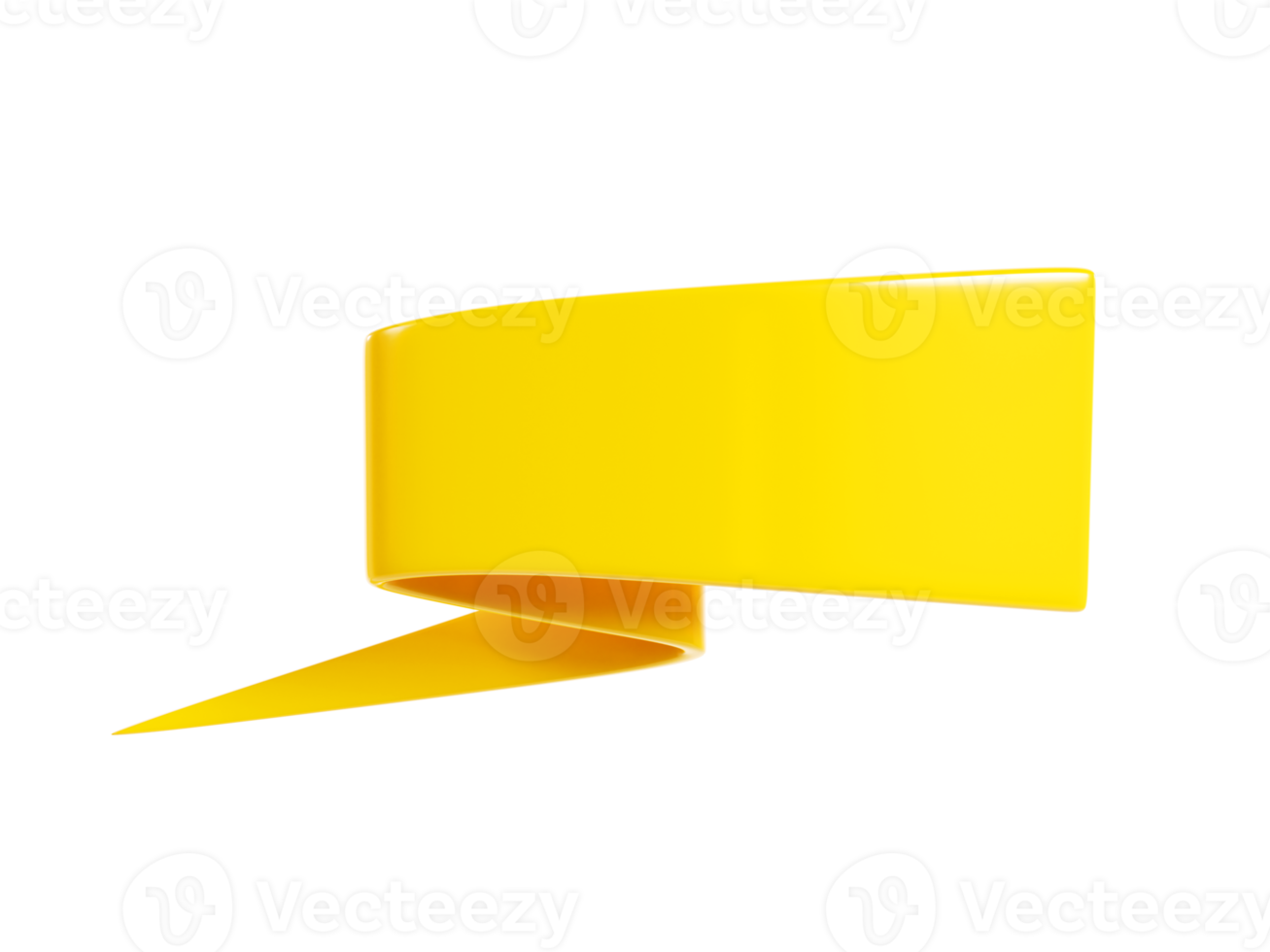Ribbon banner 3d render - yellow sale text box. png