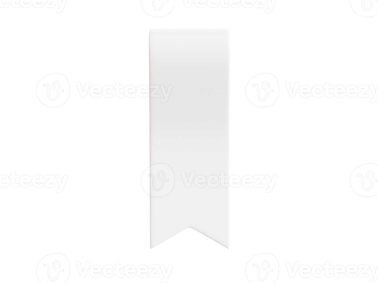 White ribbon banner 3d render illustration - simple text tag or label for sale and promotion message. png