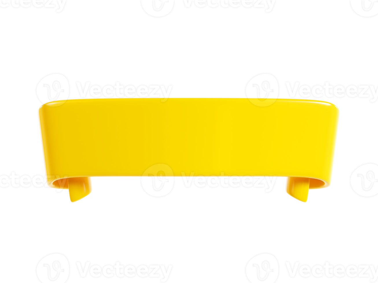 fita texto bandeira 3d render - amarelo lustroso enrolado Duplo fita para venda ou promoção mensagem. png