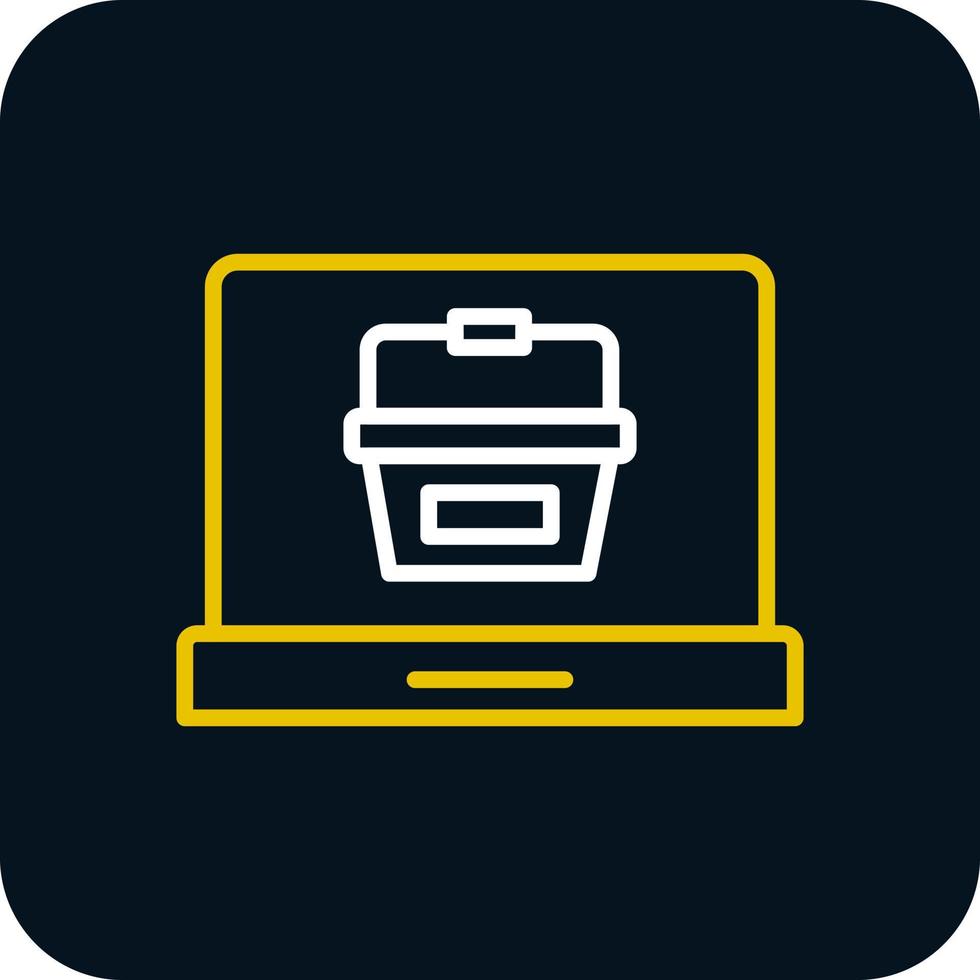 Online Shopping Basket Vector Icon Design