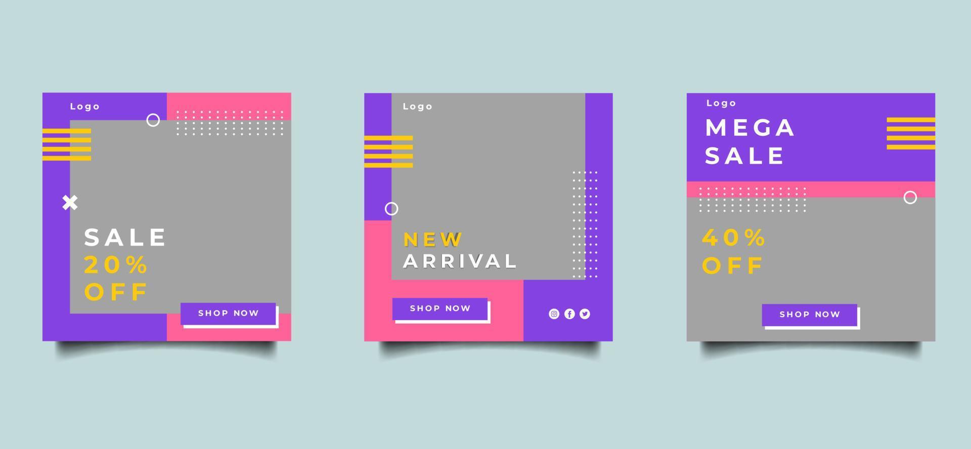 Minimalist Social media post design template vector