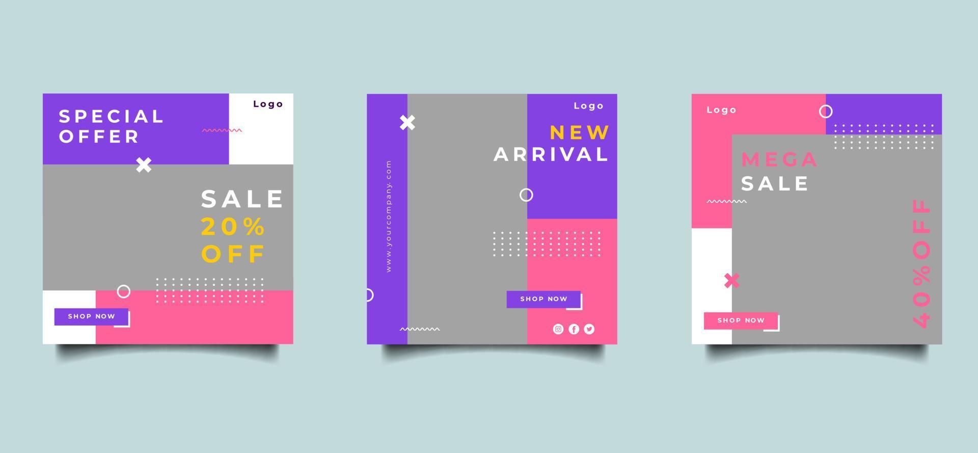 Minimalist Social media post design template vector