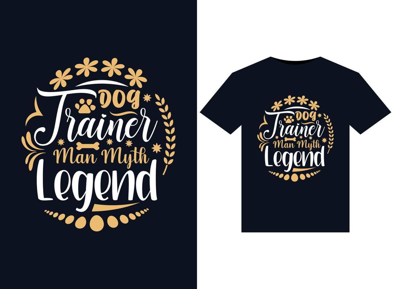 Dog Trainer Man Myth Legend illustrations for print-ready T-Shirts design vector