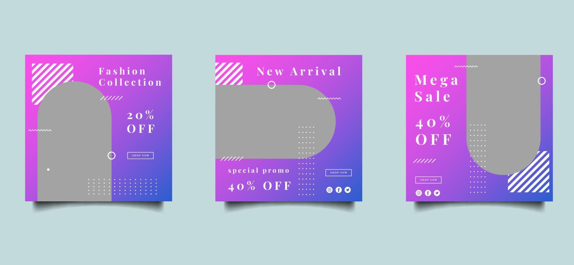Minimalist Social media post design template vector