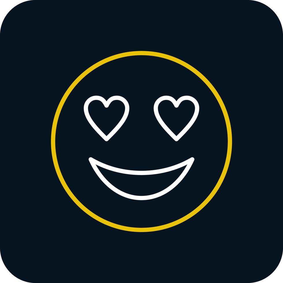 cara sonriente con diseño de icono de vector de ojos de corazón