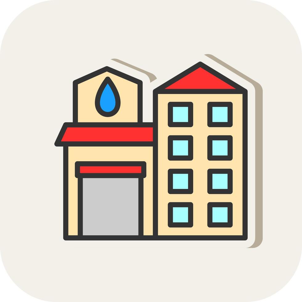 Fire Station Vector Icon Design