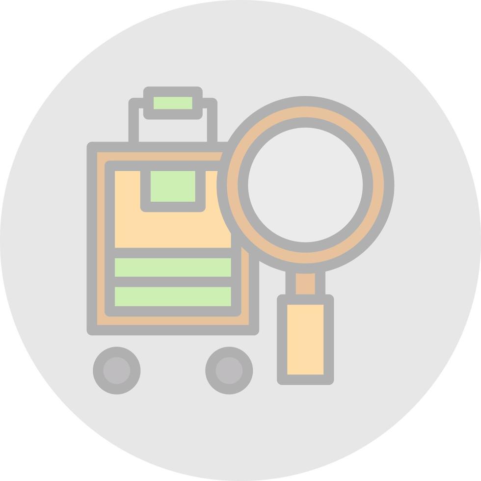 Luggage Searching Vector Icon Design
