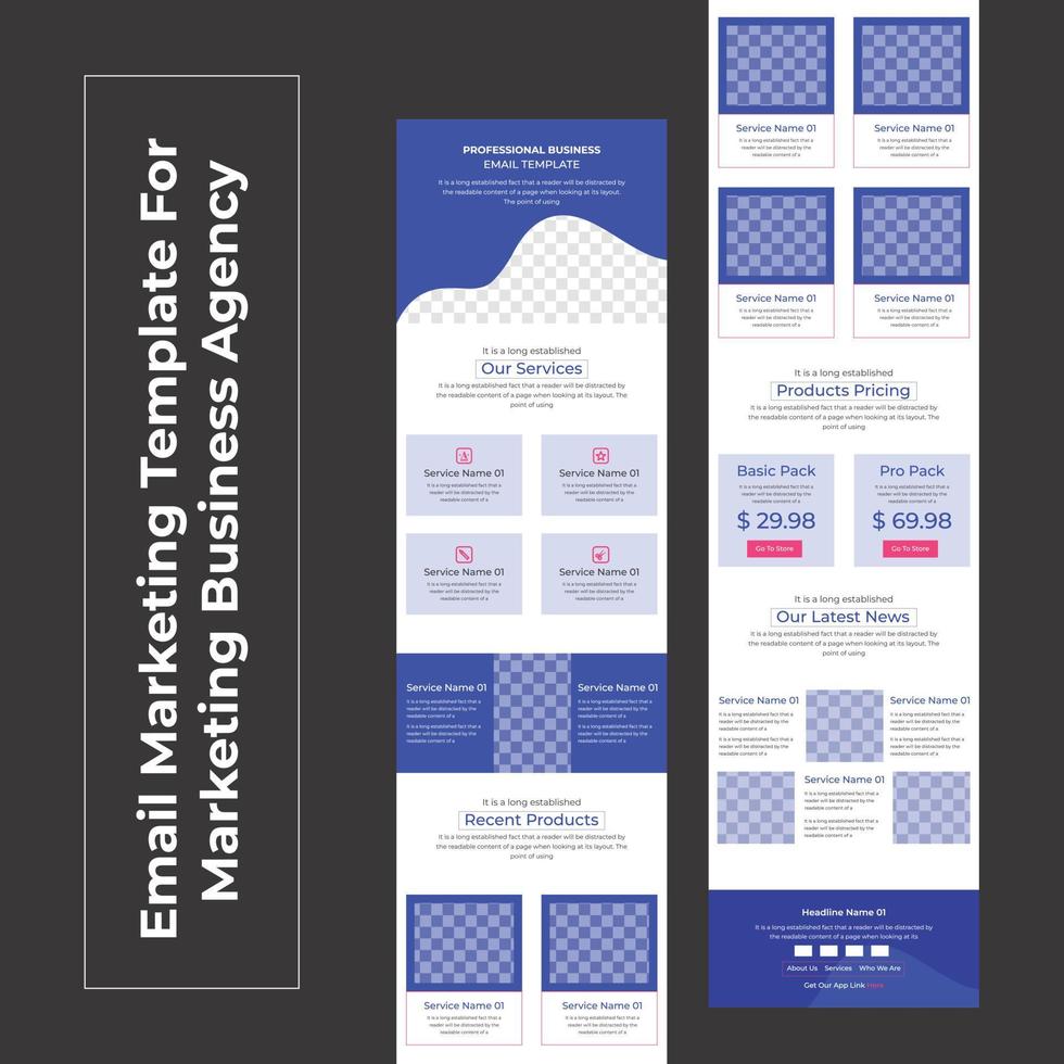 Email Marketing Template For Marketing Business Agency vector