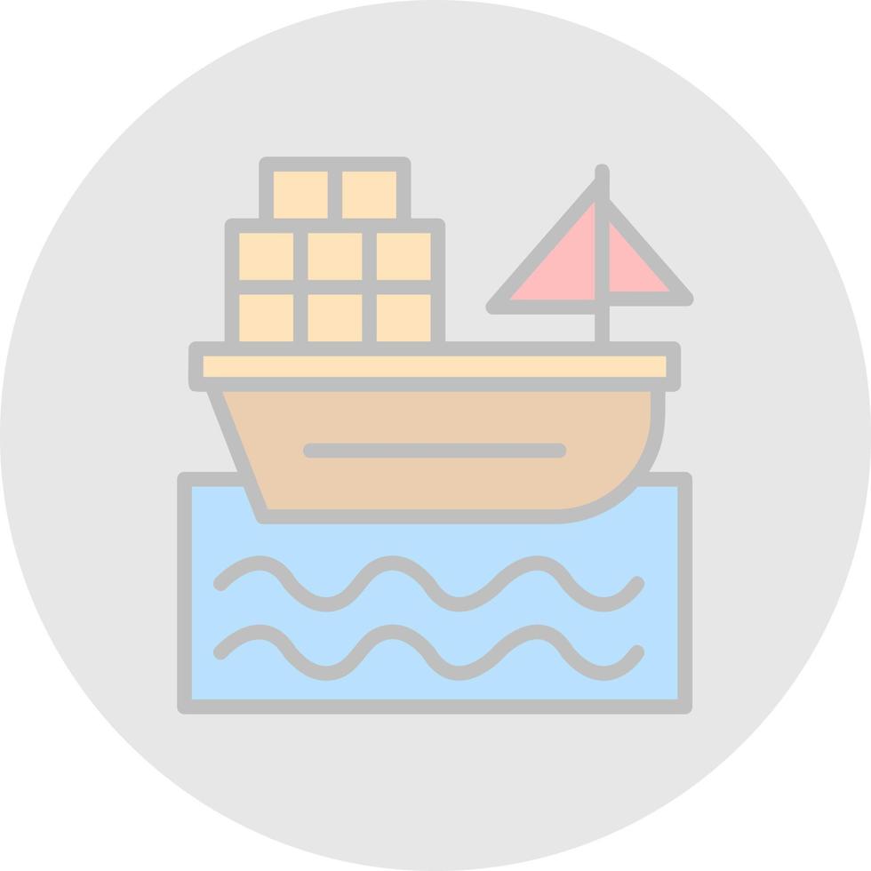 Cargo Boat Vector Icon Design