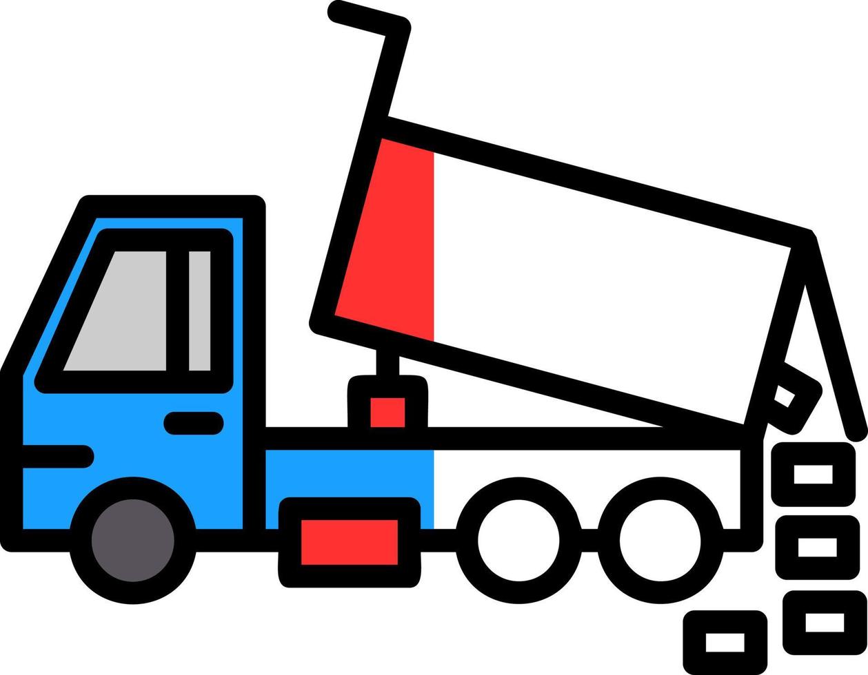 Dumper Truck Vector Icon Design