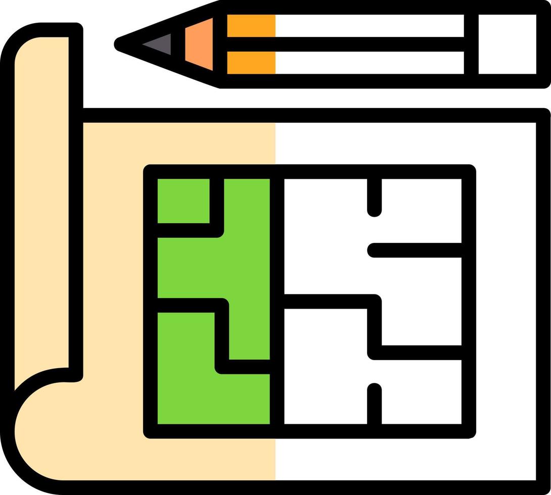 Building Plan Vector Icon Design