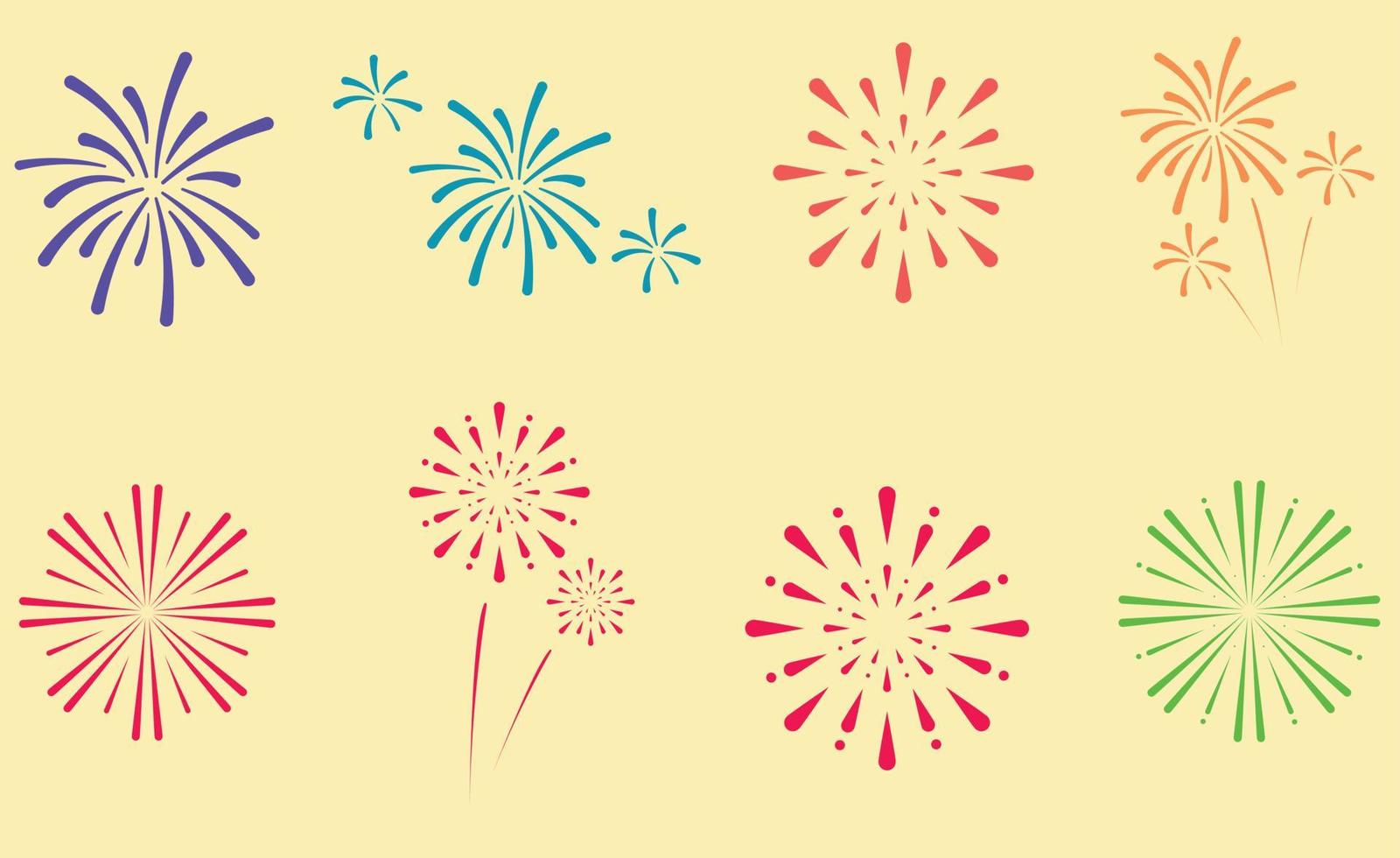 Vector firework set