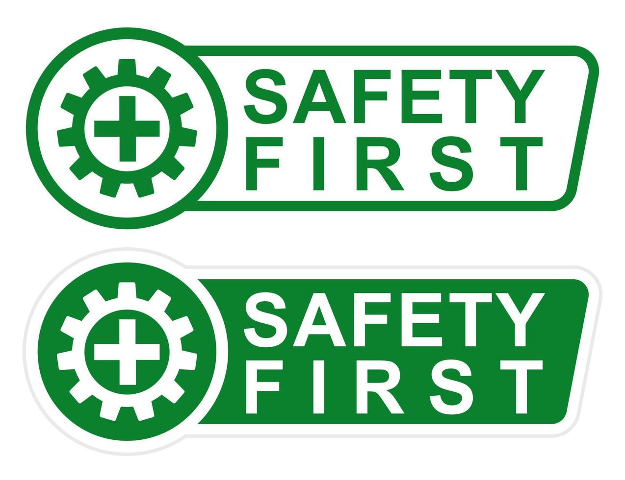 sencillo la seguridad primero firmar imprimible señalización diseño para sin peligro trabajadores en fábrica construcción sitio bandera póster vector