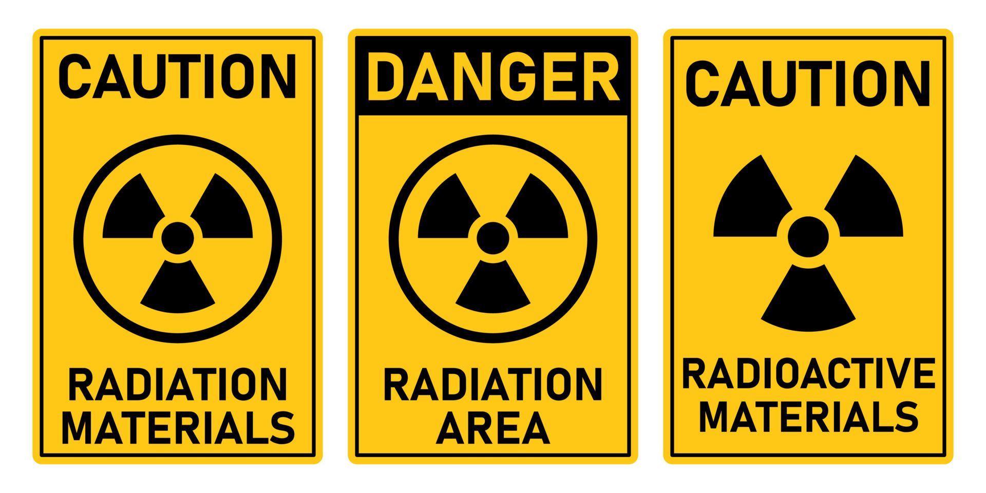 caution danger radioactive radiation material singage yellow printable