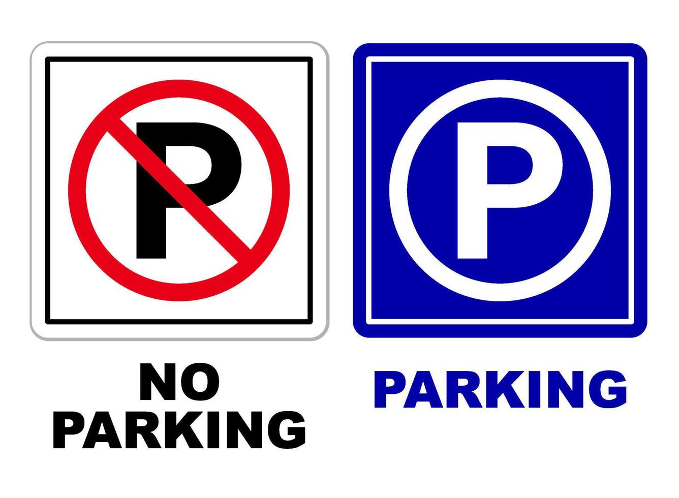 square parking prohibited sign set bundle printable template flat design isolated public sign vector