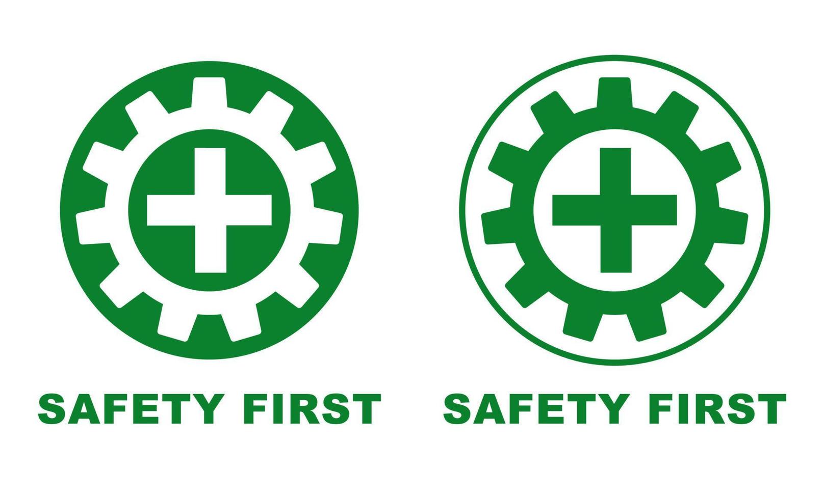 safety first signage logo design printable sign for safety workplace factory manufacture banner vector