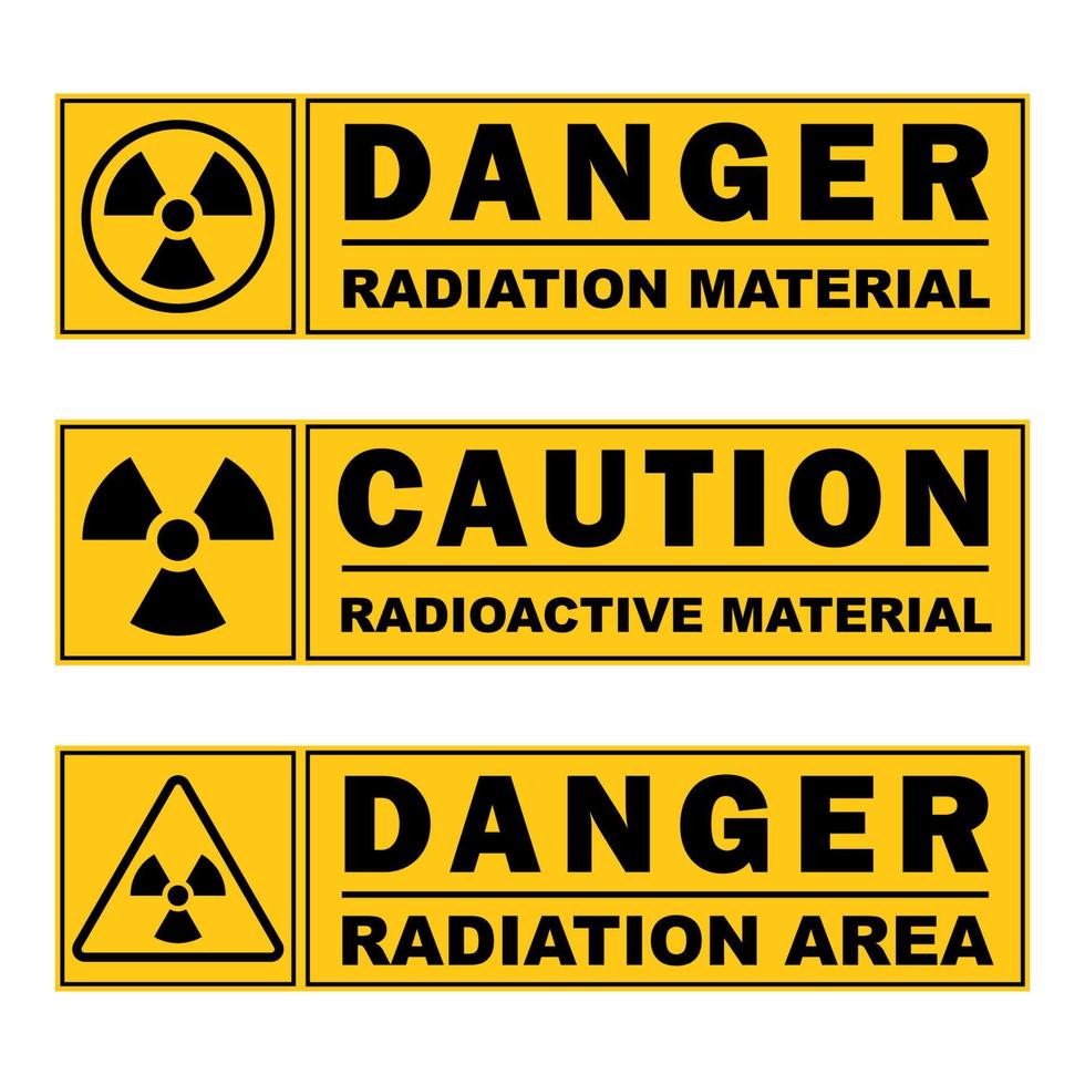 peligro precaución radioactivo zona radiación material canto amarillo imprimible firmar modelo diseño vector