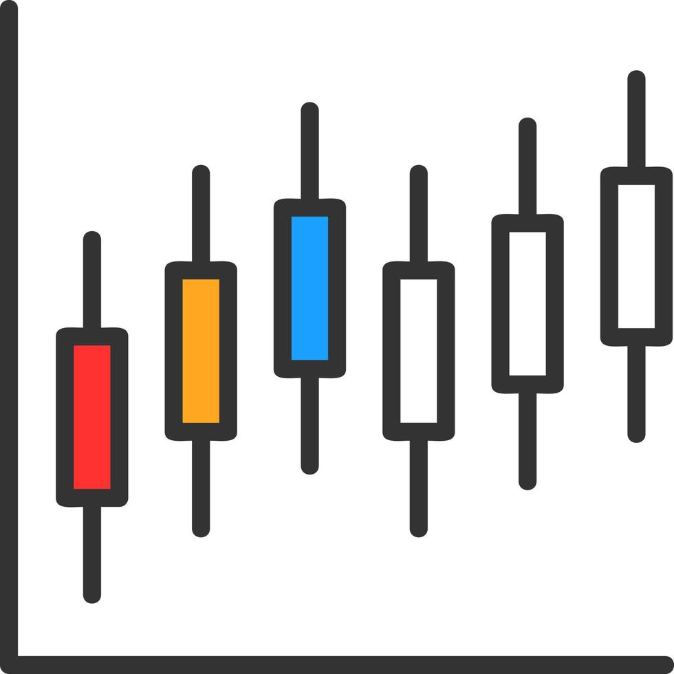 Candlestick Chart Vector Icon Design