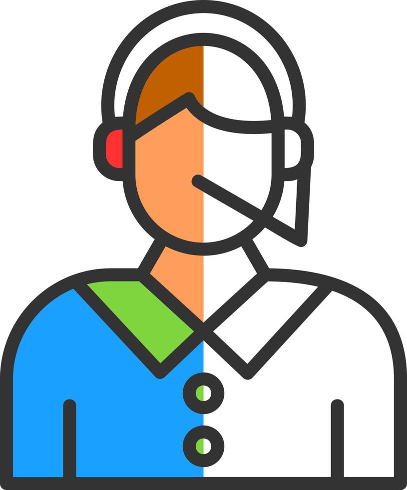 Call Center Agent Vector Icon Design