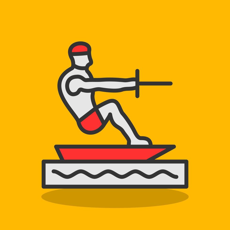 Barefoot Skiing Vector Icon Design