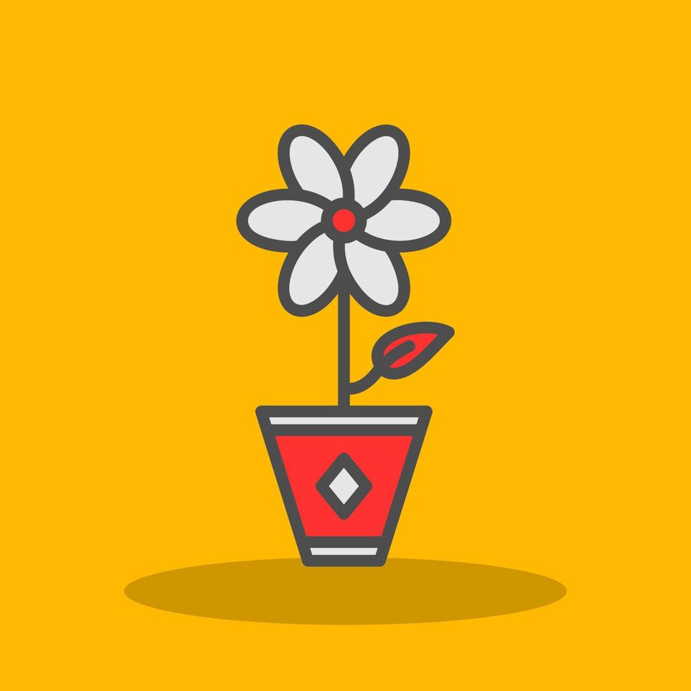 diseño de icono de vector de maceta de flores