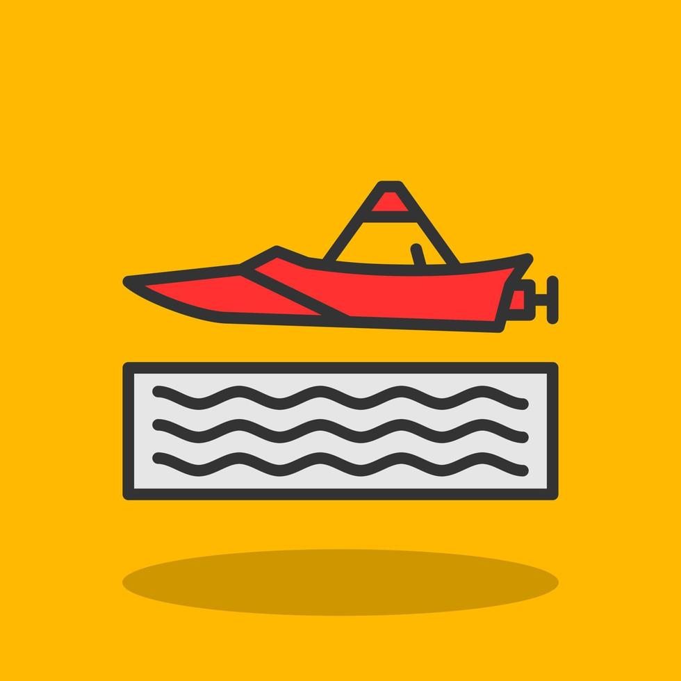 Jet Sprint Boat Racing Vector Icon Design