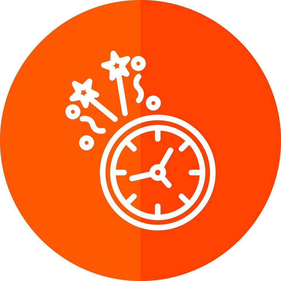 New Year Clock Vector Icon Design