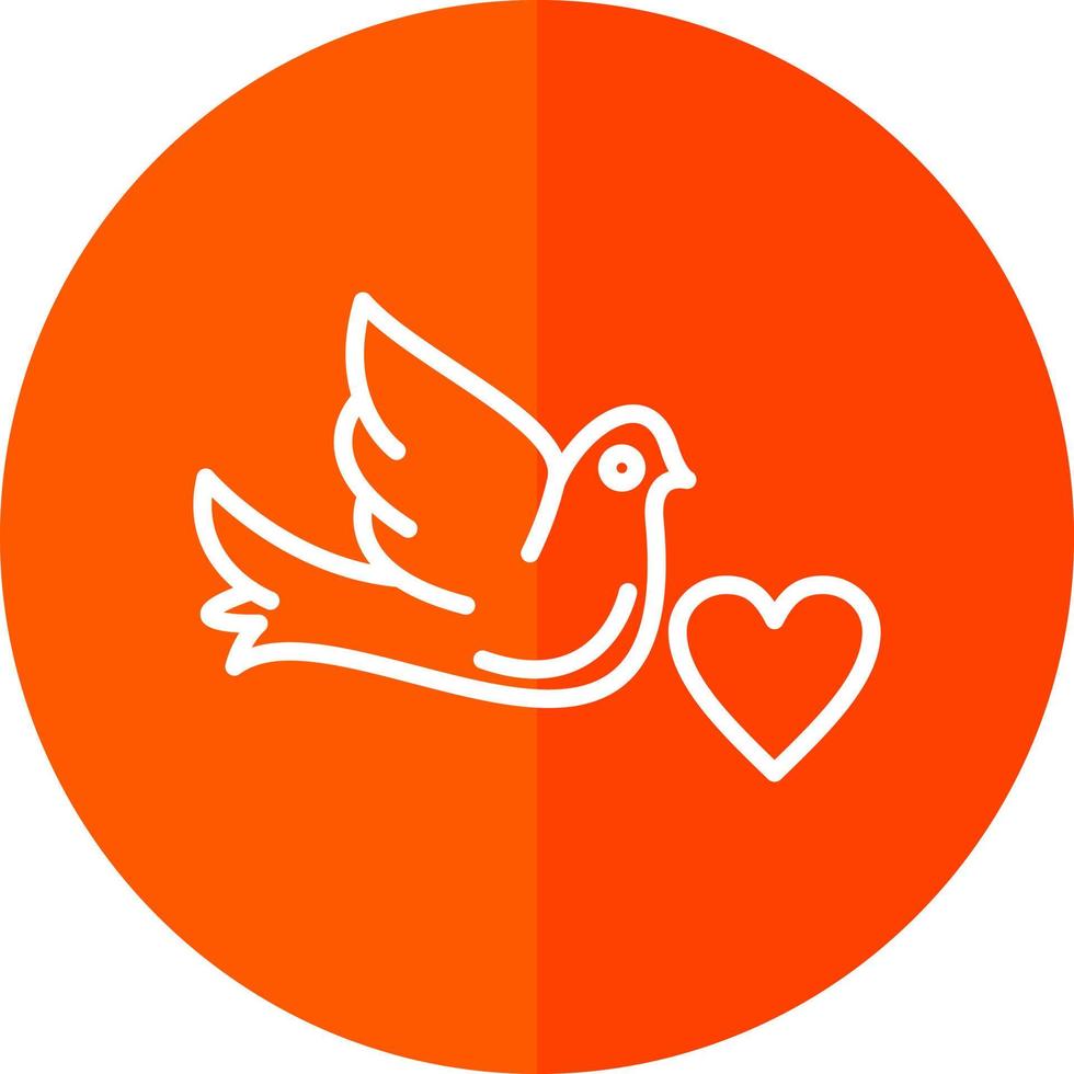 Dove with Heart Vector Icon Design