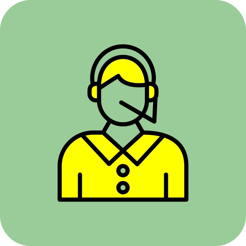 Call Center Agent Vector Icon Design