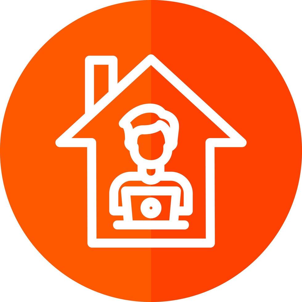 Man Working at Home Vector Icon Design