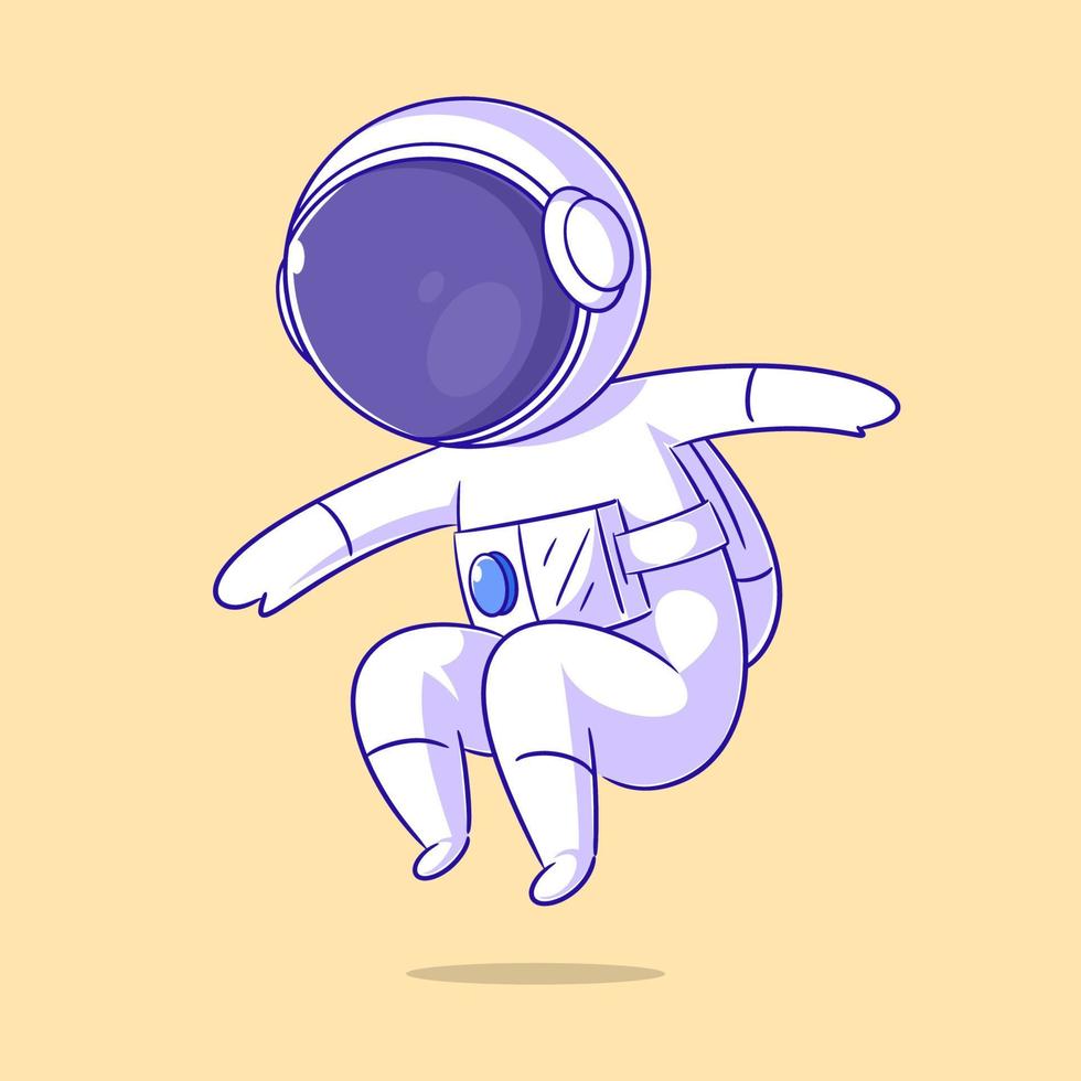 Astronaut doing a jump up vector