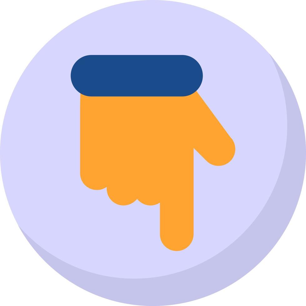 Hand Point Down Vector Icon Design