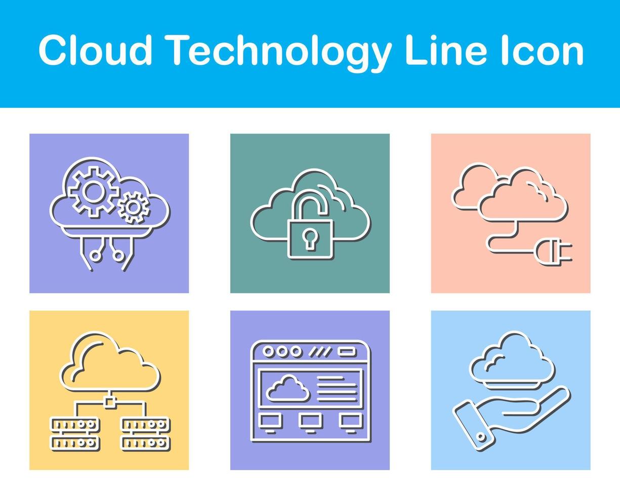 Cloud Technology Vector Icon Set