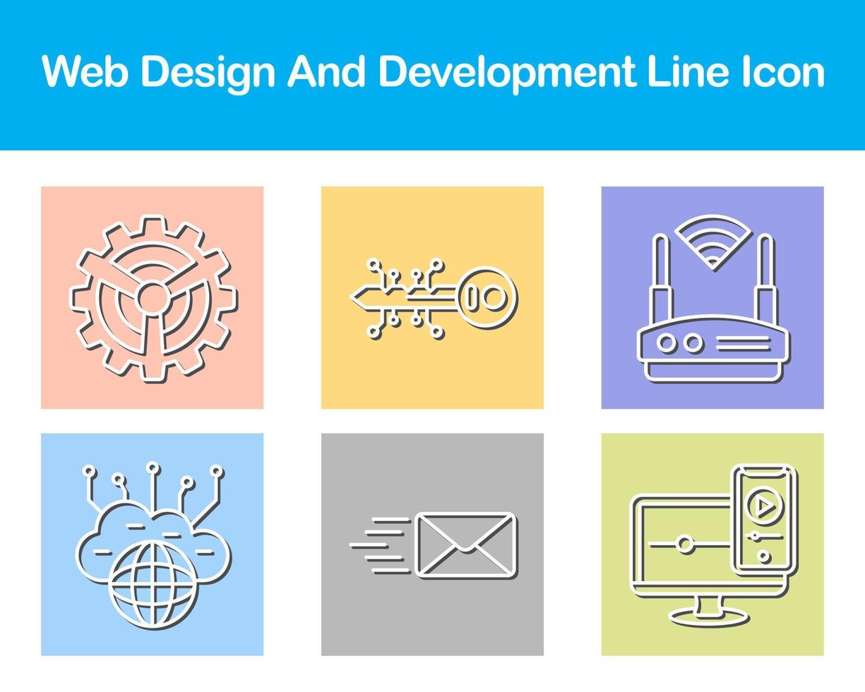 web diseño y desarrollo vector icono conjunto