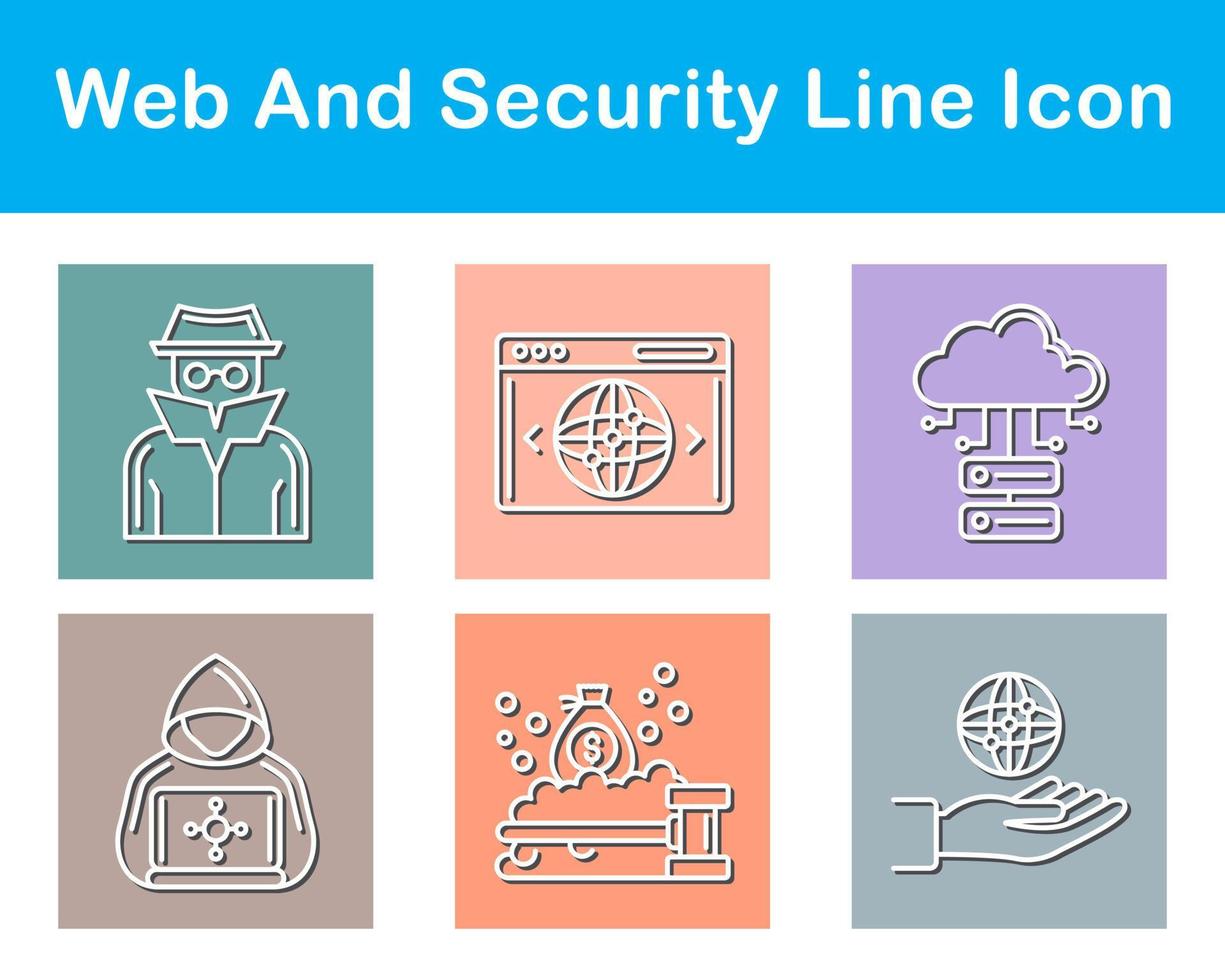 web y seguridad vector icono conjunto