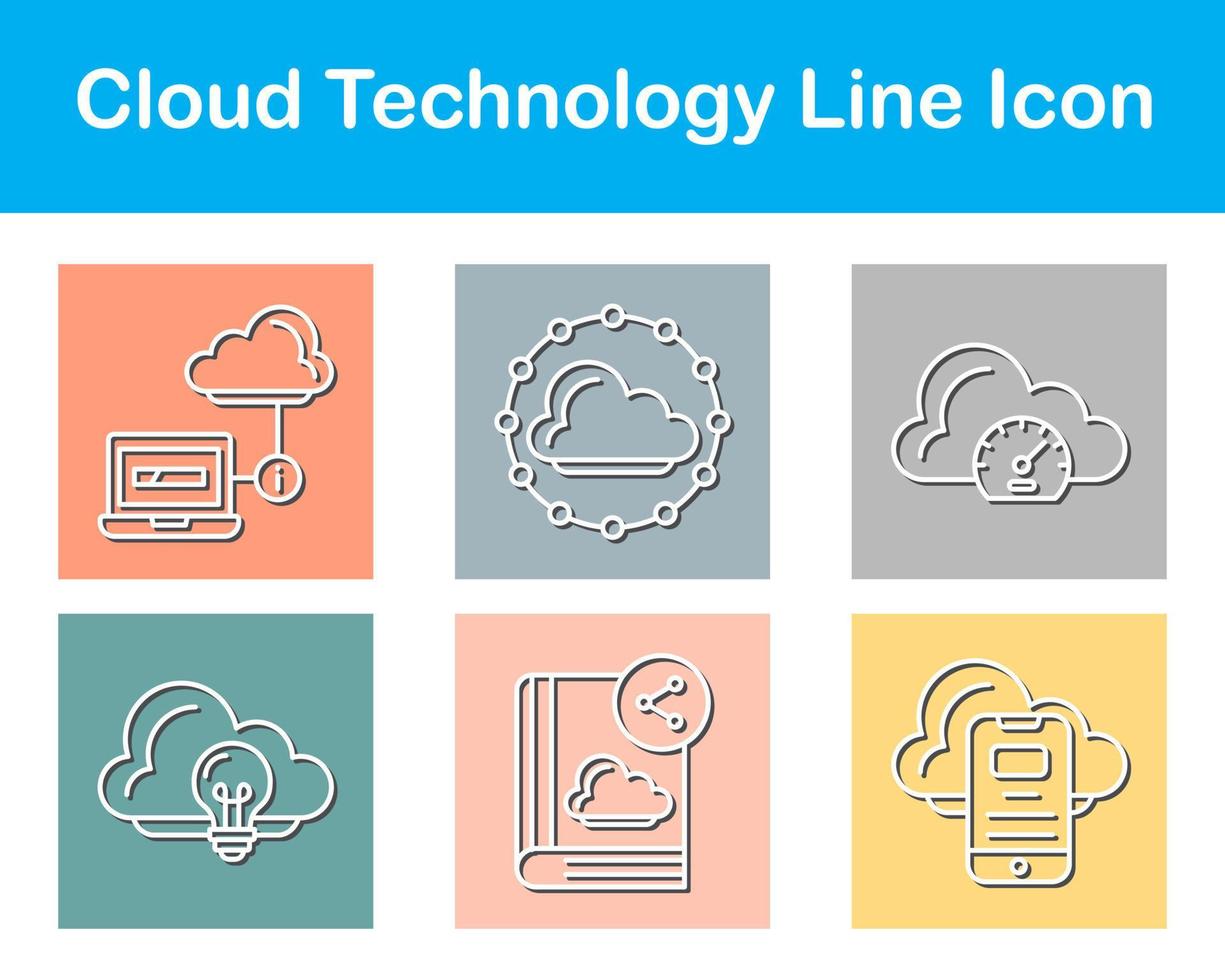 nube tecnología vector icono conjunto