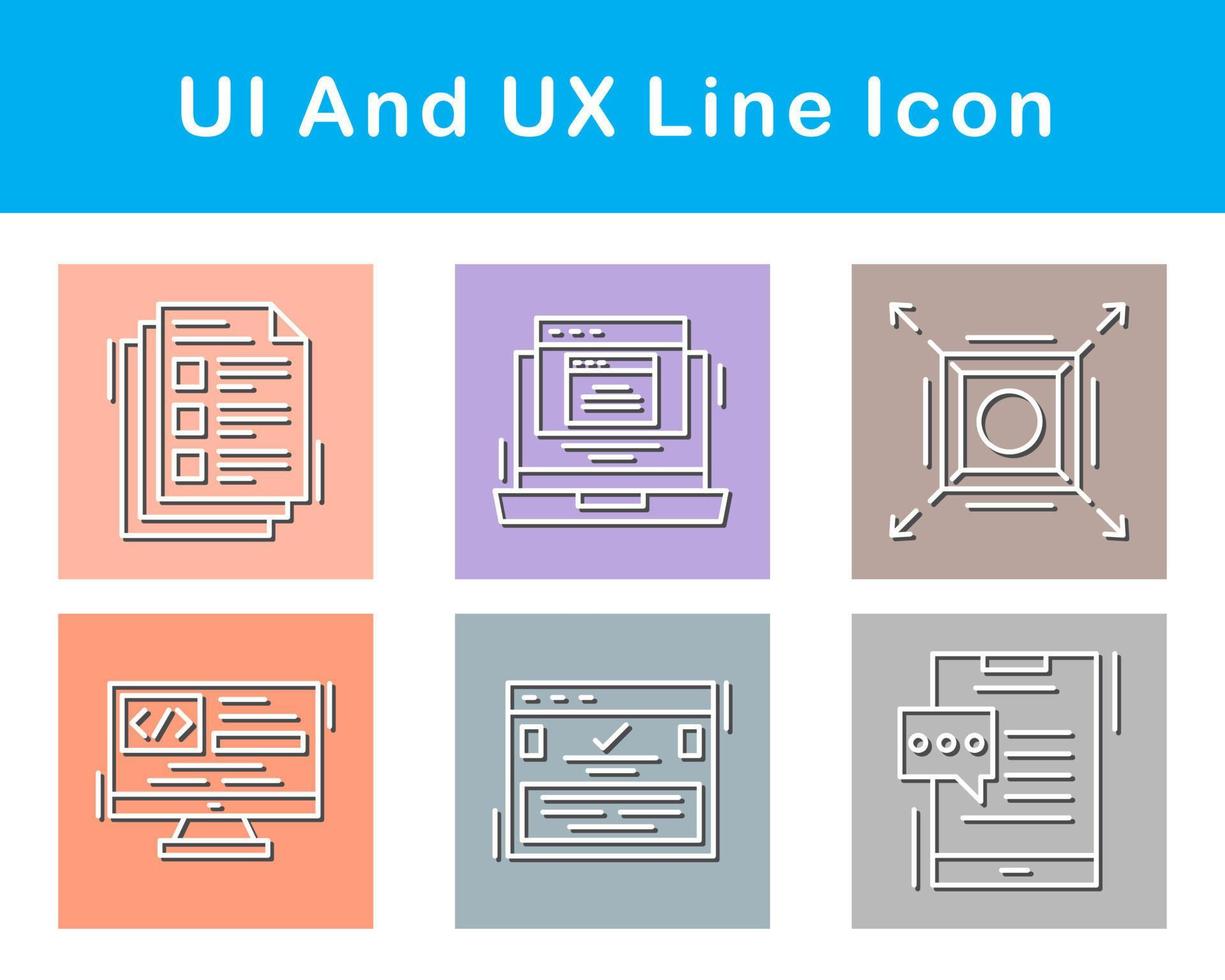 ui y ux vector icono conjunto