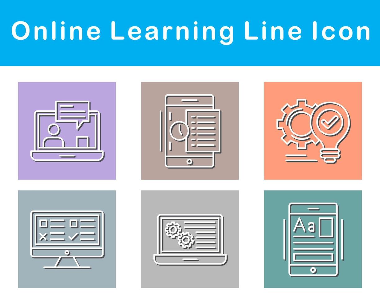 Online Learning Vector Icon Set