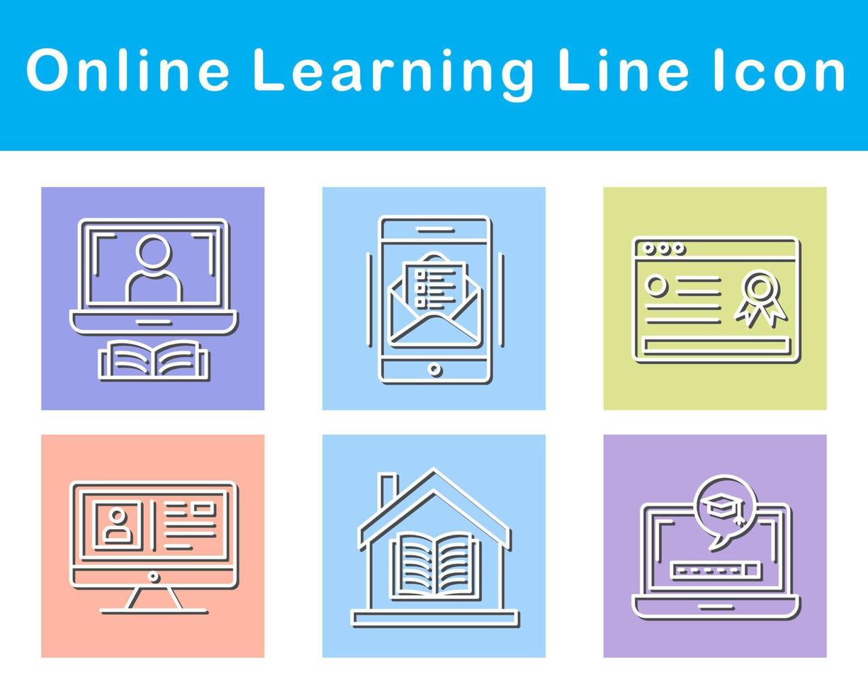 Online Learning Vector Icon Set