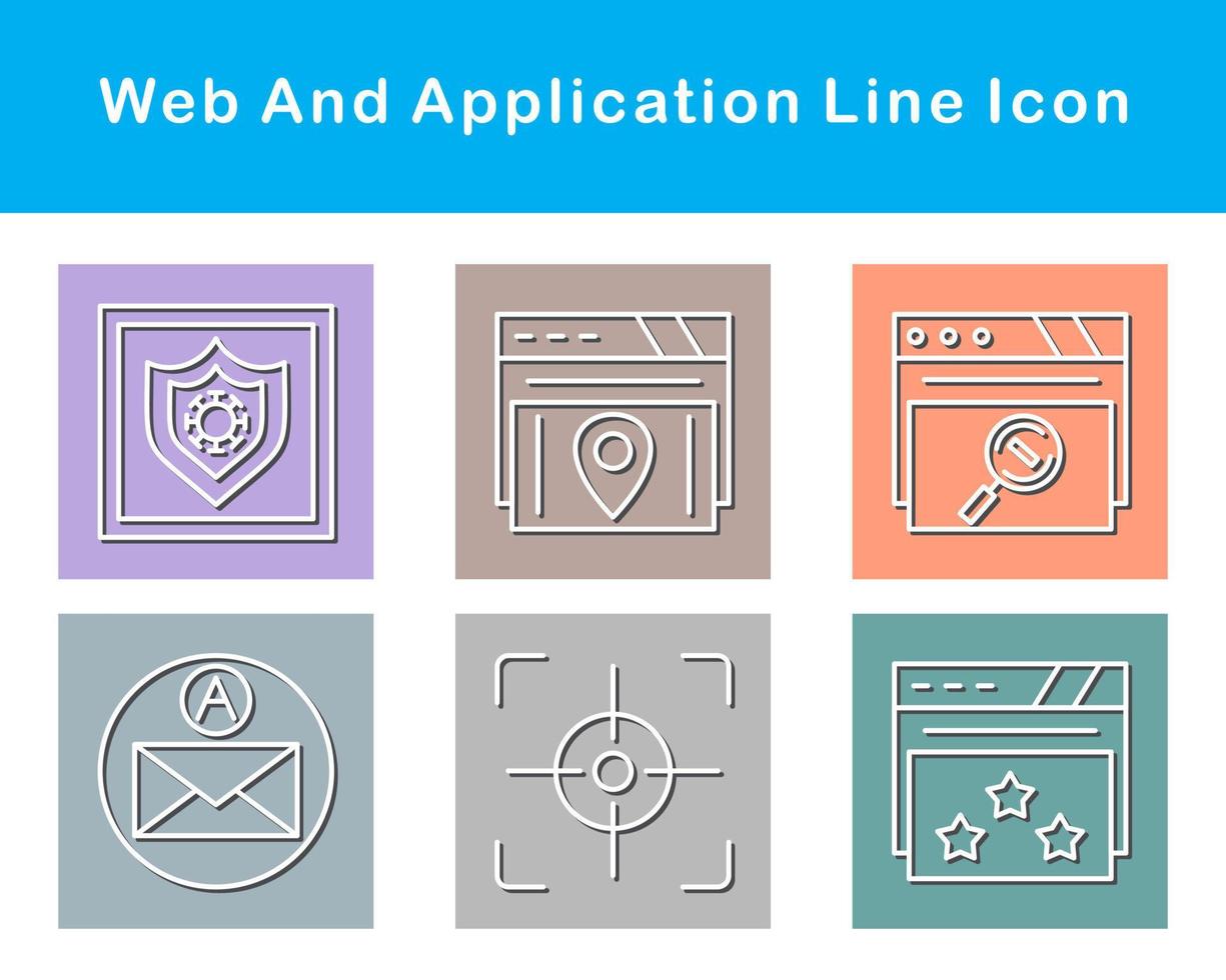 web y solicitud vector icono conjunto