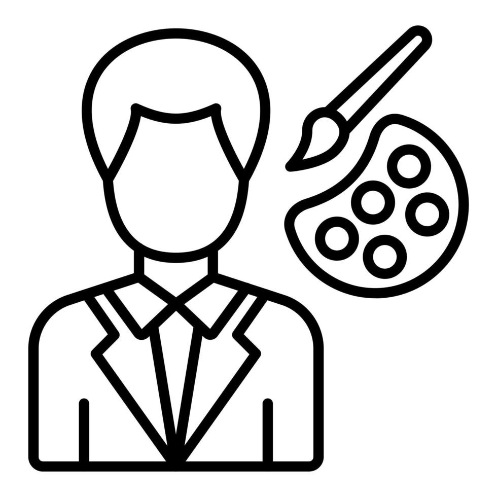 Artist Male Icon Style vector