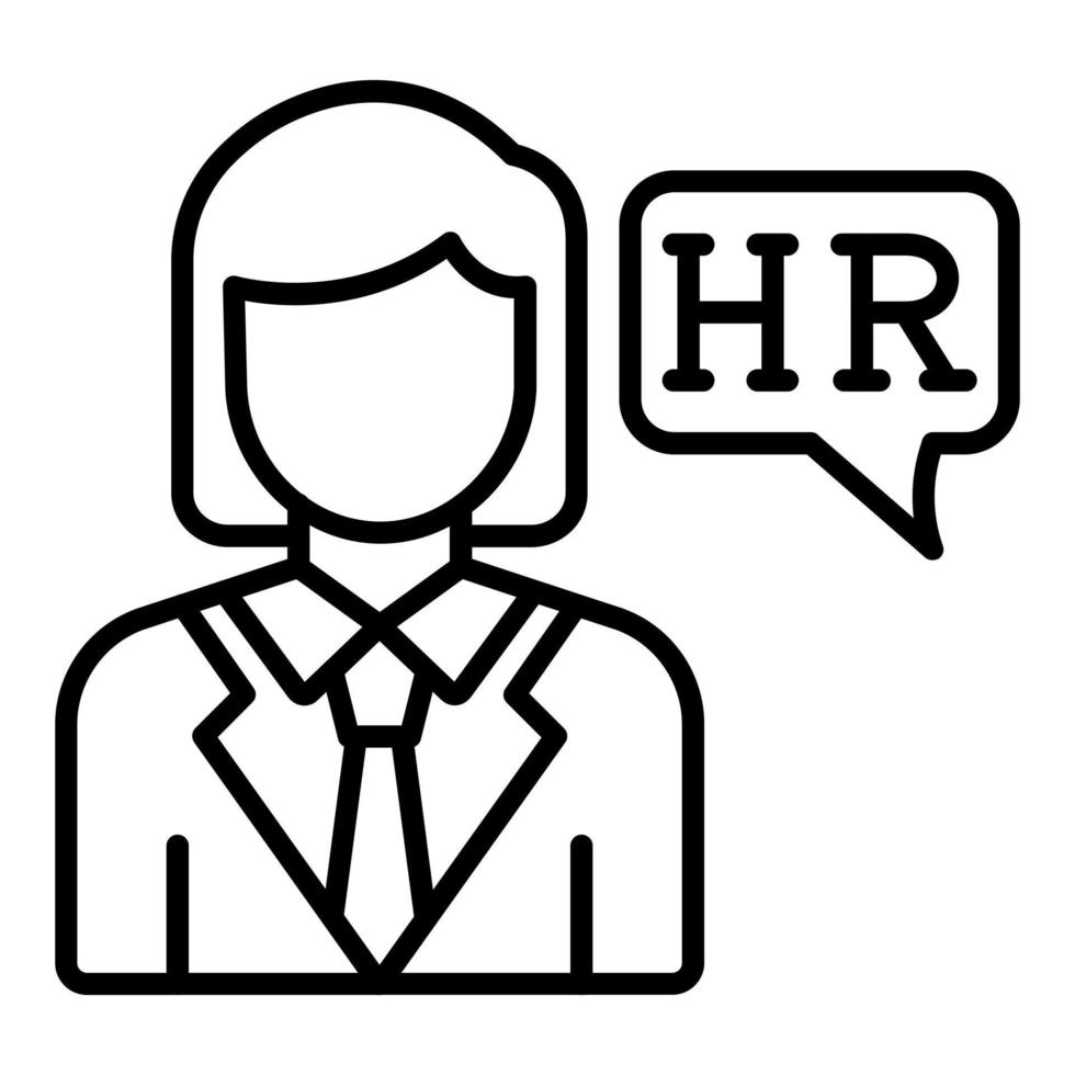 Hr Specialist Female Icon Style vector