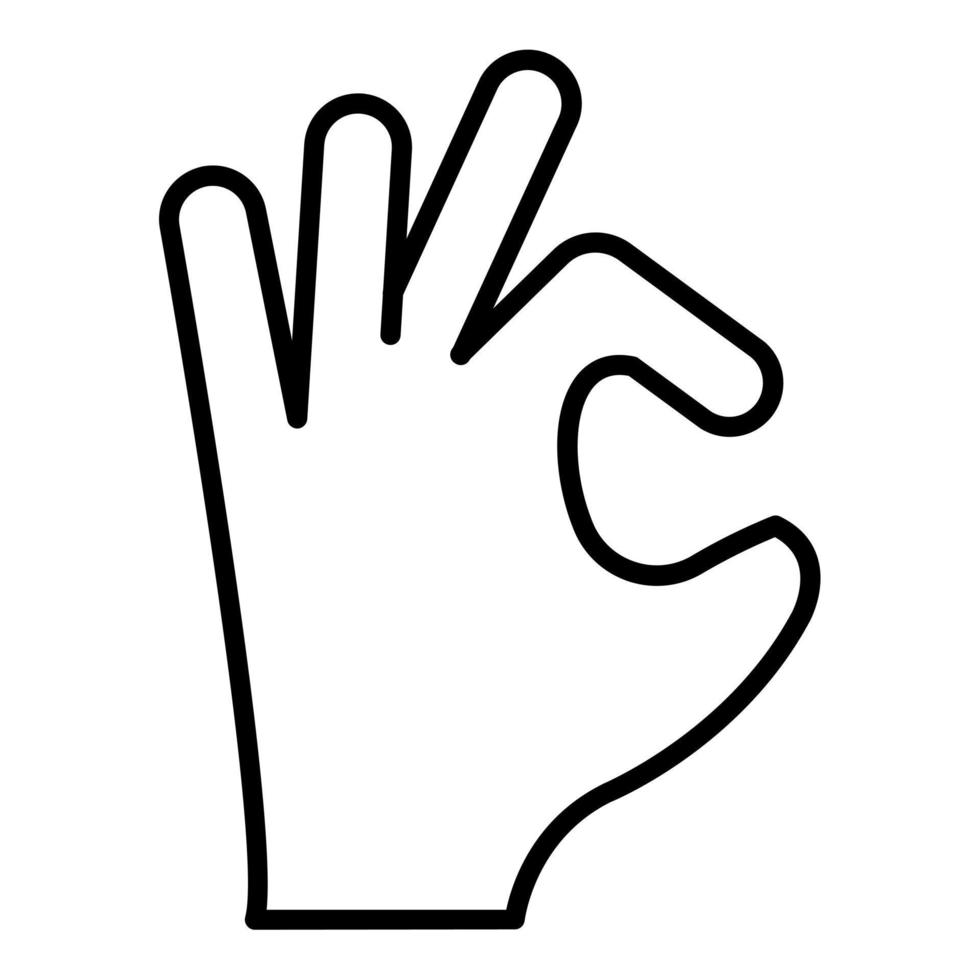 Okay Hand Sign Icon Style vector