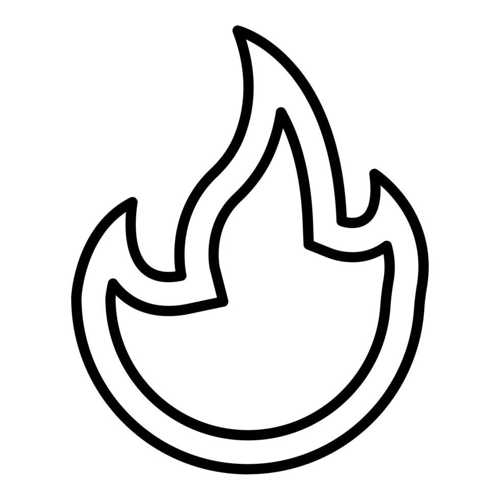 estilo de icono de fuego vector