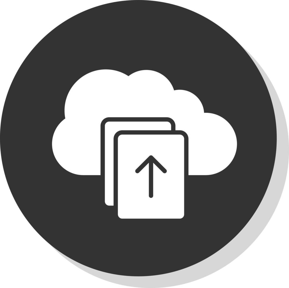 Upload File on Cloud Vector Icon Design