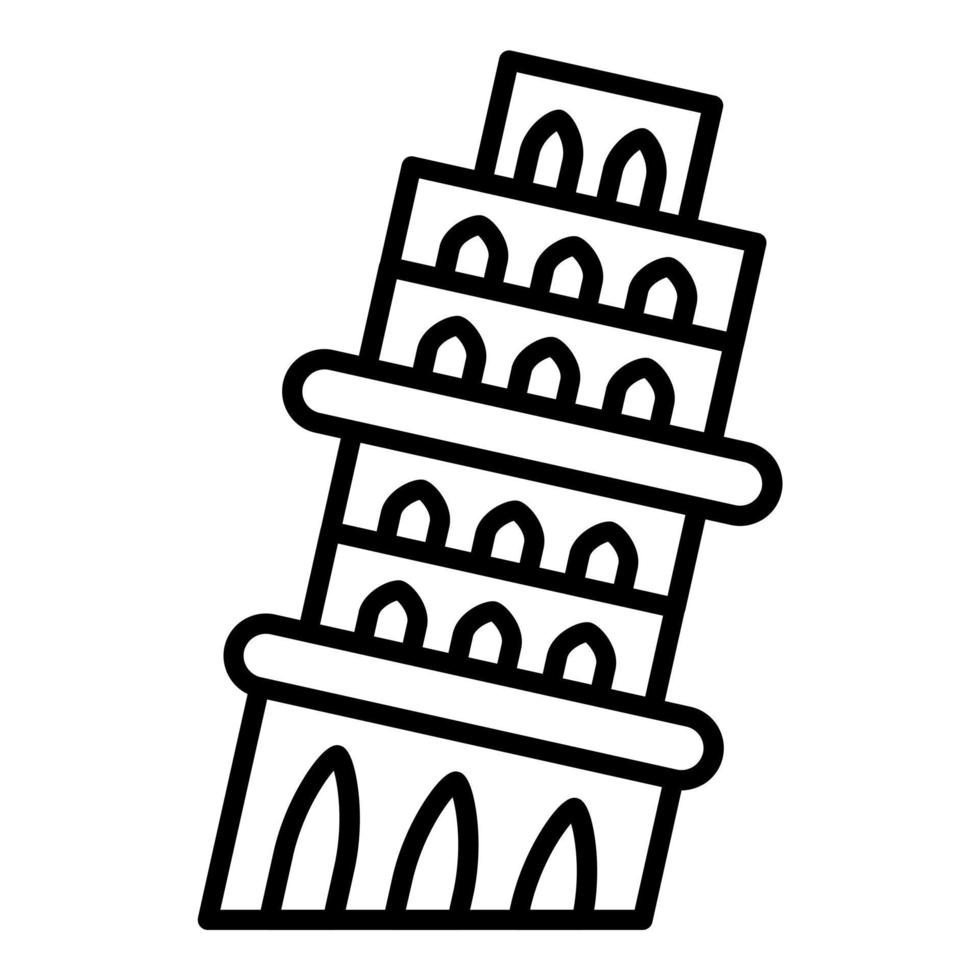 Pisa Tower Icon Style vector