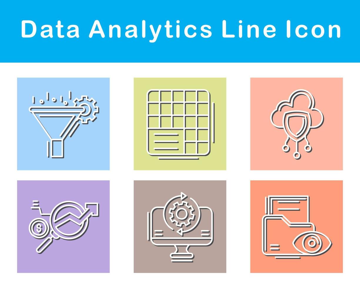 datos analítica vector icono conjunto