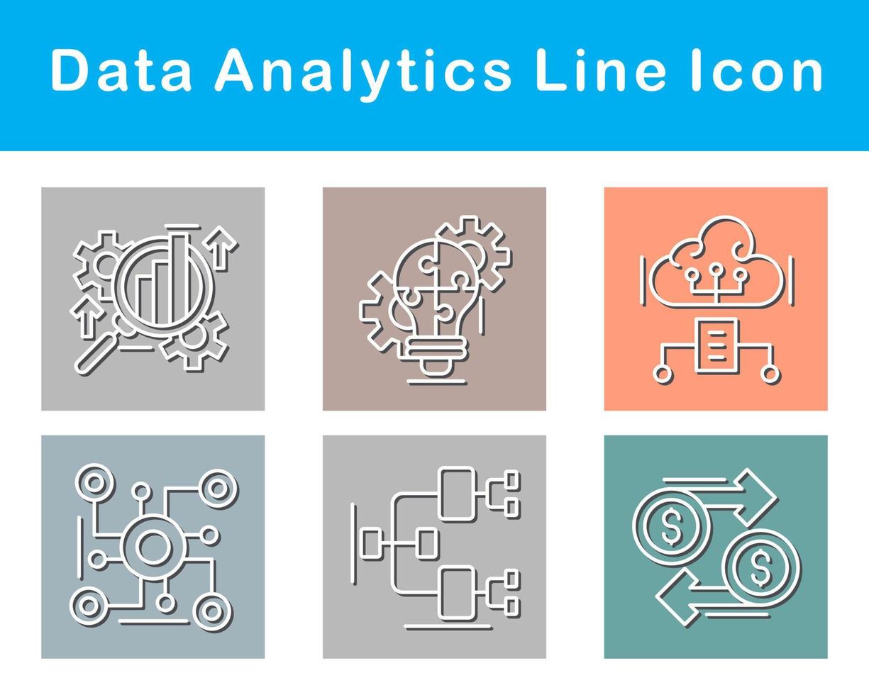 datos analítica vector icono conjunto