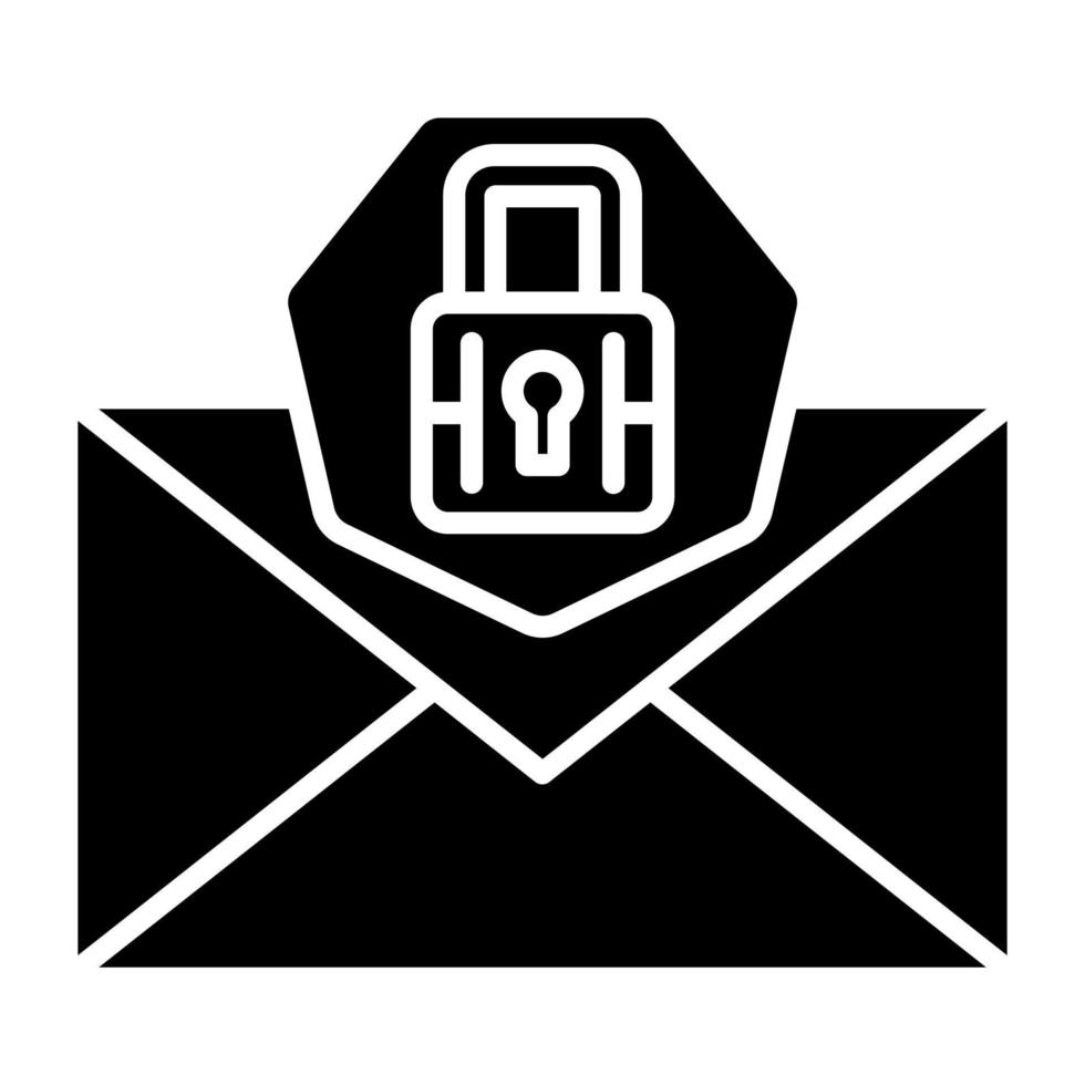 estilo de icono de seguridad de correo electrónico vector